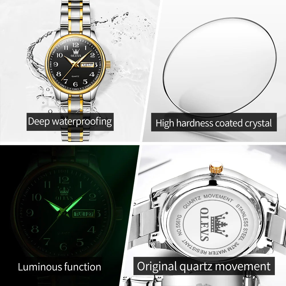 OLEVS Brand Ladies' Watch Quartz Watch Calendar Week Waterproof 5567