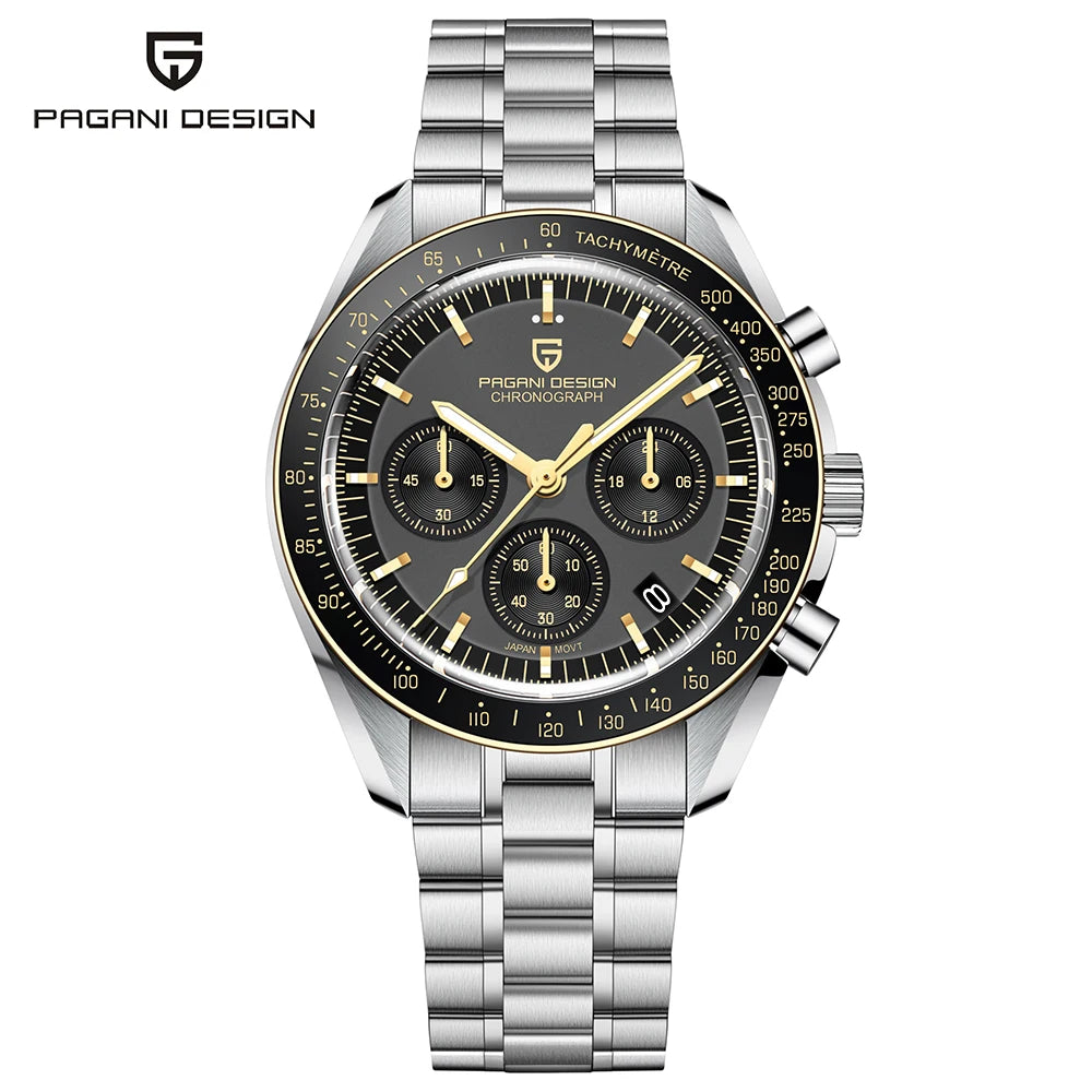 PAGANI DESIGN New Retro Watch Luxury Moon Quartz Watches For Men Stainless steel Luminous waterproof Sport Chronograph Man 2025