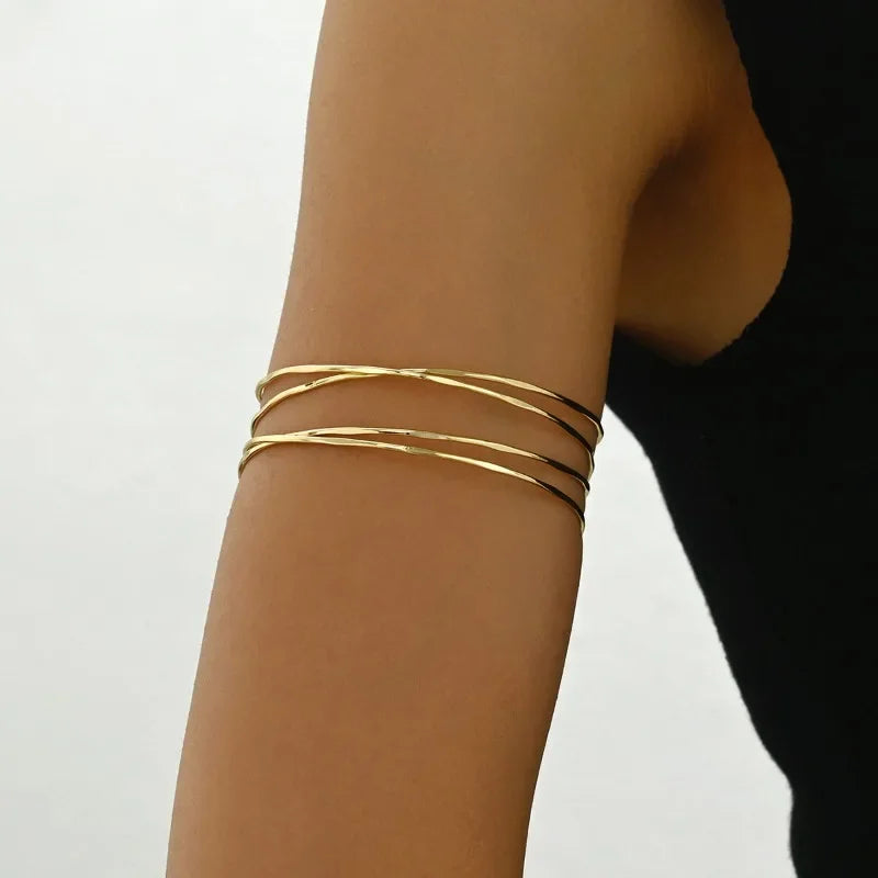 Simple Ladies Bracelet Versatile Multi-Layer Arm Ring Geometric Line Bracelet Trendy Party Accessories Trendy Party Accessories