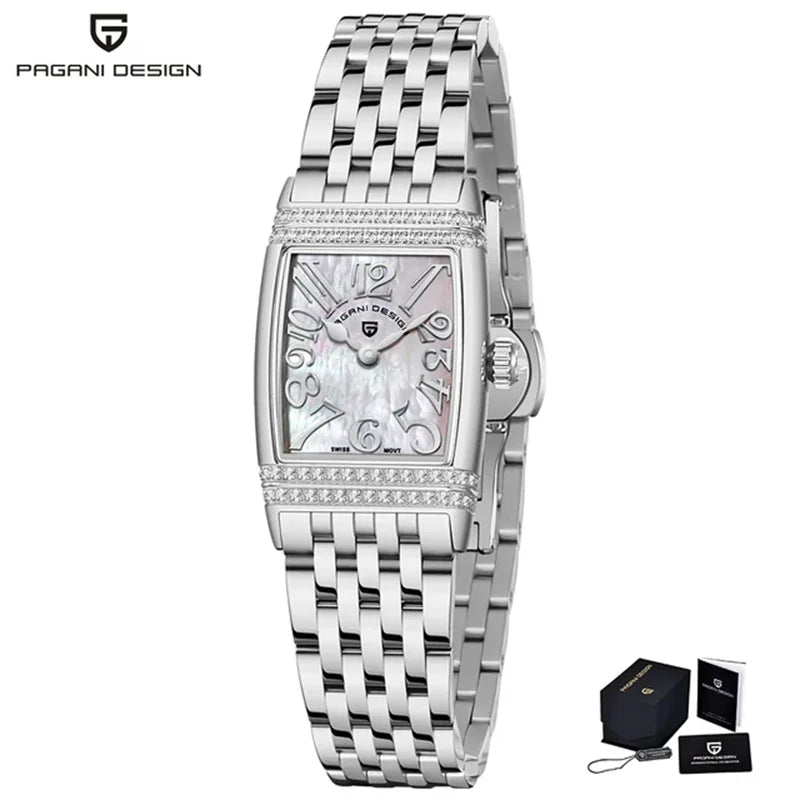 PAGANI DESIGN Luxury Fashion Women's Quartz Watch Swiss Ronda Movt Sapphire Stainless Steel Waterproof Clock Gift For Woman