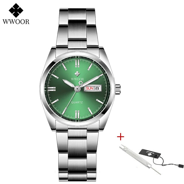 WWOOR New Fashion Pink Dial Ladies Quartz Wristwatches Luxury Watch For Women Waterproof Casual Dress Female Clock Montre Femme