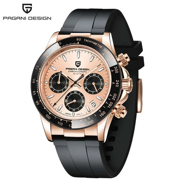 PAGANI DESIGN 2024 New PD-1644 Meteorite Dial Fashion Men Quartz Wristwatches 100M Sapphire Glass Chronograph relogio masculino