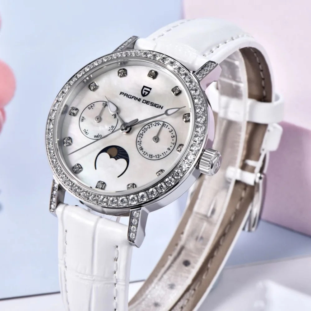 PAGANI DESIGN Women's Quartz Watches Japan Movt Sapphire Crystal Leather strap Top Luxury Ladies Fashion Exquisite Clock Gift