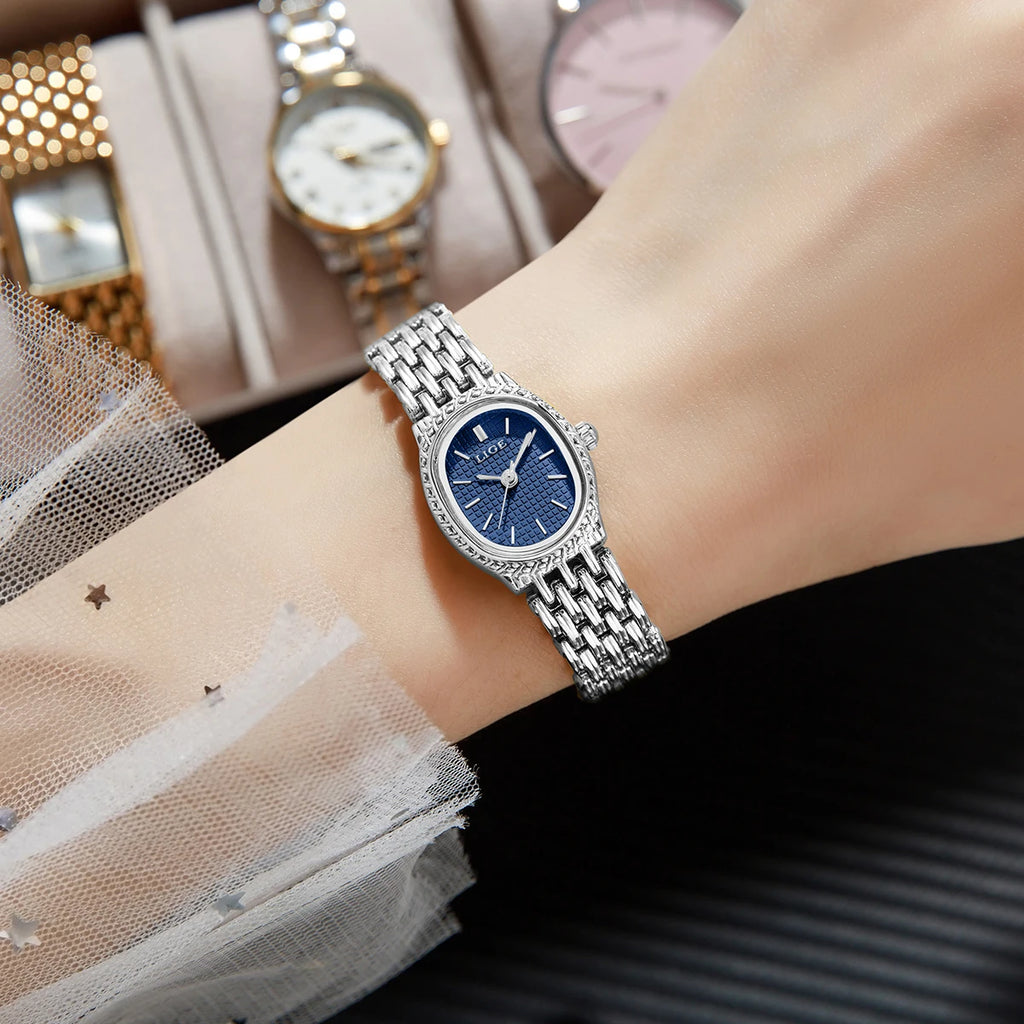 LIGE Fashion Elegant Quartz Woman Watch Classic Luxury Simple Dial Waterproof Ladies Bracelet Women's Wristwatch Clock Gift New