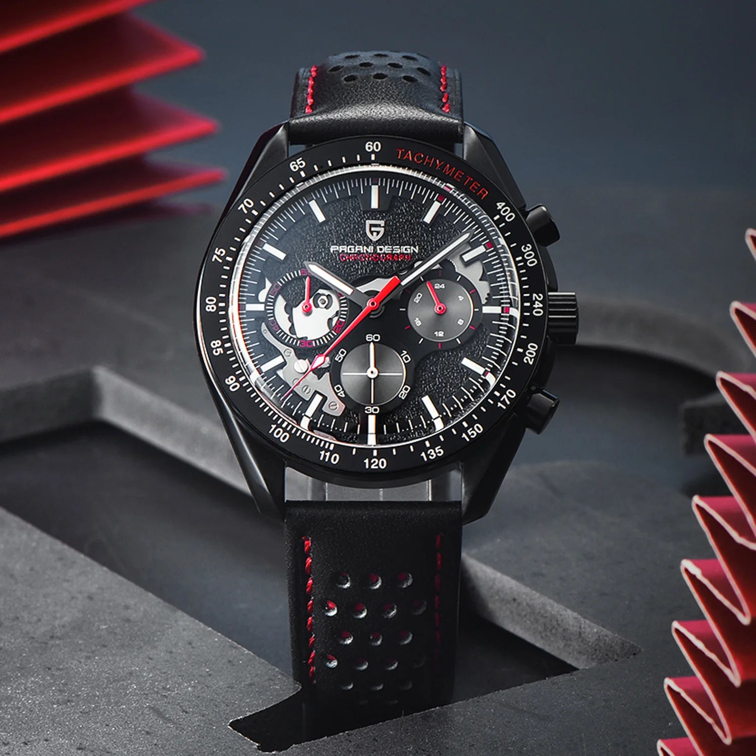 PAGANI DESIGN Men's Watches Chronograph Top Luxury Watch For Men Quartz Wristwatches Chronograph Leather Waterproof Sports Clock