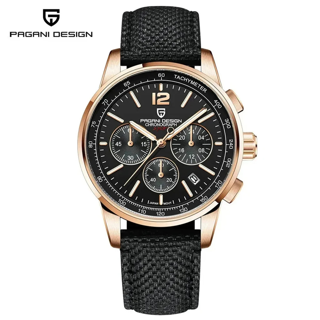 PAGANI DESIGN 2024 New Fashionable Luxury Casual Men's Quartz Watch VK63 100M Waterproof Sapphire Glass Stainless Steel Watch