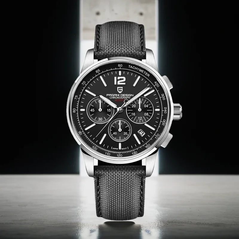 PAGANI DESIGN 2024 New Fashionable Luxury Casual Men's Quartz Watch VK63 100M Waterproof Sapphire Glass Stainless Steel Watch