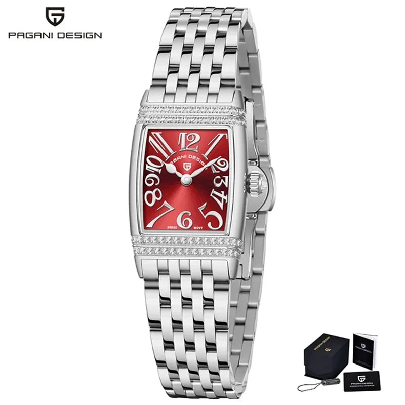 PAGANI DESIGN Luxury Fashion Women's Quartz Watch Swiss Ronda Movt Sapphire Stainless Steel Waterproof Clock Gift For Woman
