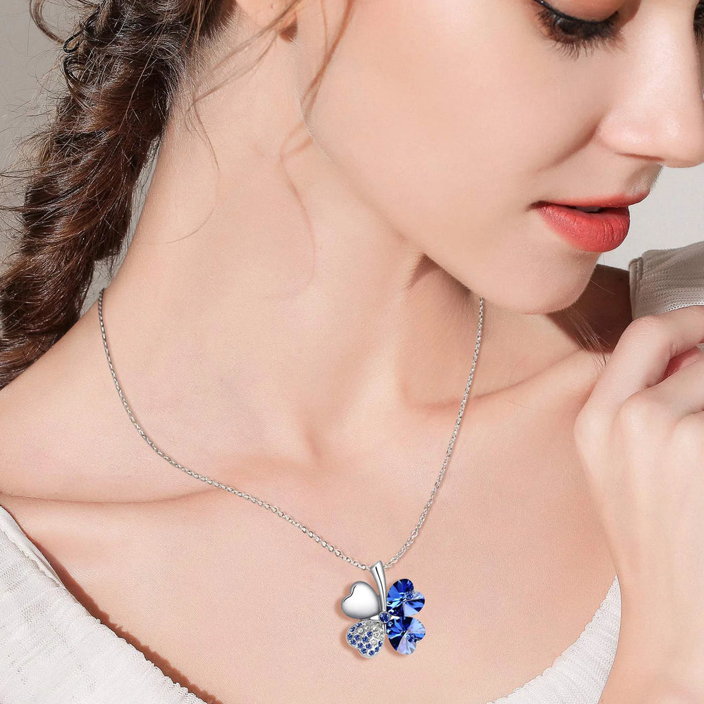 Crystal 4 Four Leaf Leaves Clover Pendant Necklaces Lover Birthday Gift Quality Fashion Jewelry Dropshipping Charm Girls Wedding