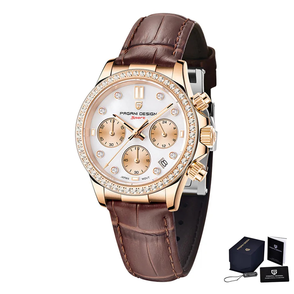 PAGANI Design 36MM Classic Women Quartz Watch Japan TMI Movt Sapphire Fashion 100m Waterproof Ladies Dress Watches Reloj Mujer