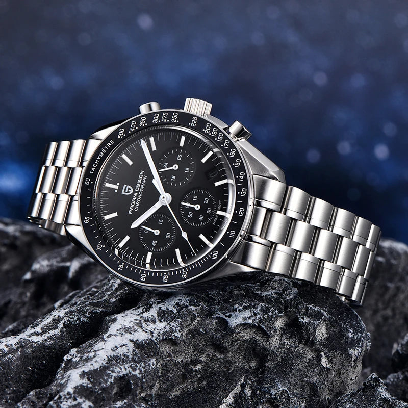 PAGANI DESIGN New Retro Watch Luxury Moon Quartz Watches For Men Stainless steel Luminous waterproof Sport Chronograph Man 2025
