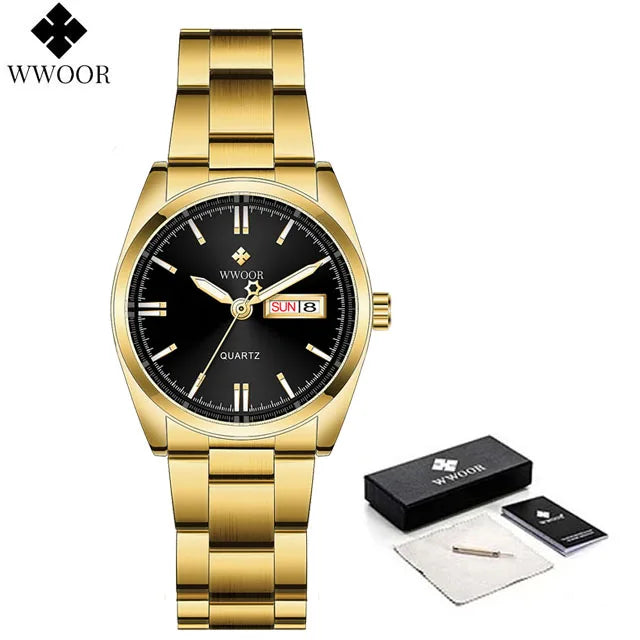 WWOOR New Fashion Pink Dial Ladies Quartz Wristwatches Luxury Watch For Women Waterproof Casual Dress Female Clock Montre Femme