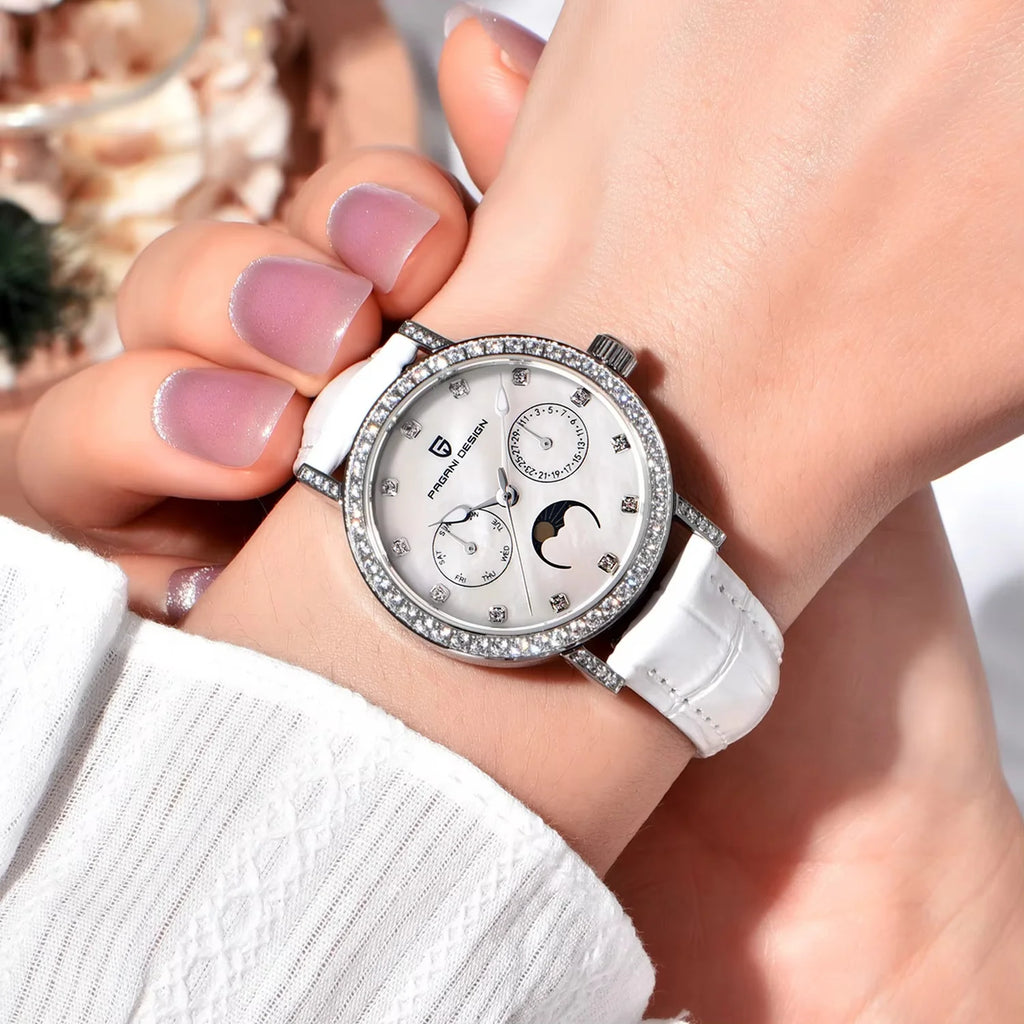 PAGANI DESIGN Women's Quartz Watches Japan Movt Sapphire Crystal Leather strap Top Luxury Ladies Fashion Exquisite Clock Gift