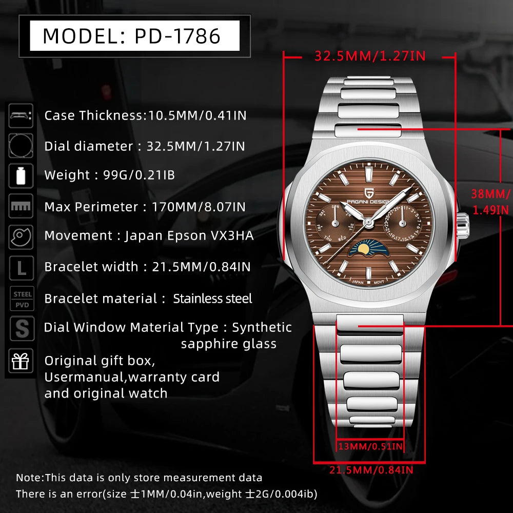 2025 New PAGANI DESIGN Women's Watches Luxury Watch For Women Quartz Wristwatch Ladies Sapphire Waterproof Exquisite Gift Clock