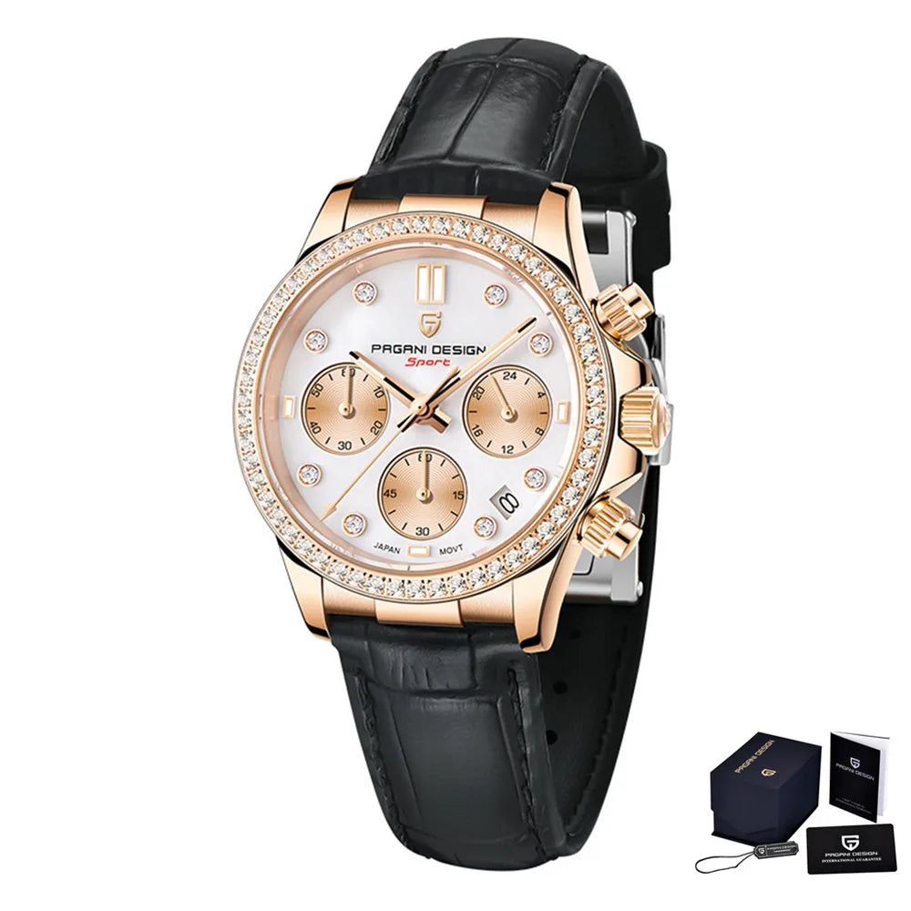 PAGANI Design 36MM Classic Women Quartz Watch Japan TMI Movt Sapphire Fashion 100m Waterproof Ladies Dress Watches Reloj Mujer