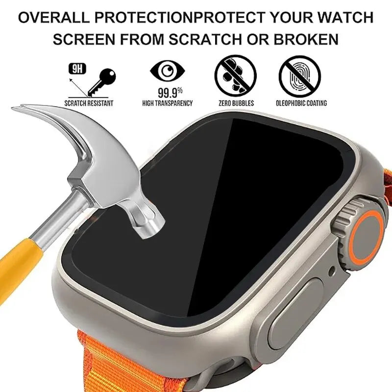 Screen Protector Cover for Apple Watch 44mm 45mm 40mm 41mm Hard PC Bumper Case for iwatch Series 9 8 7 6 5 4 SE Change To Ultra