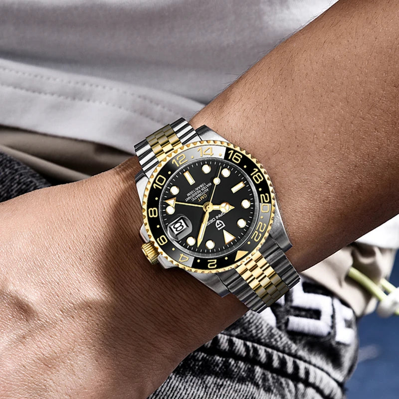 PAGANI DESIGN V3 Version GMT Watches Men's Luxury Sapphire Automatic Mechanical Watch 40MM Stainless Steel Waterproof Watch