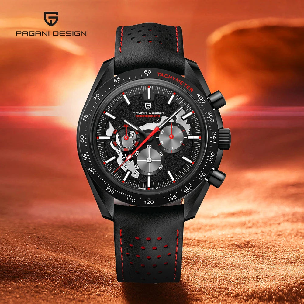 PAGANI DESIGN Men's Watches Chronograph Top Luxury Watch For Men Quartz Wristwatches Chronograph Leather Waterproof Sports Clock