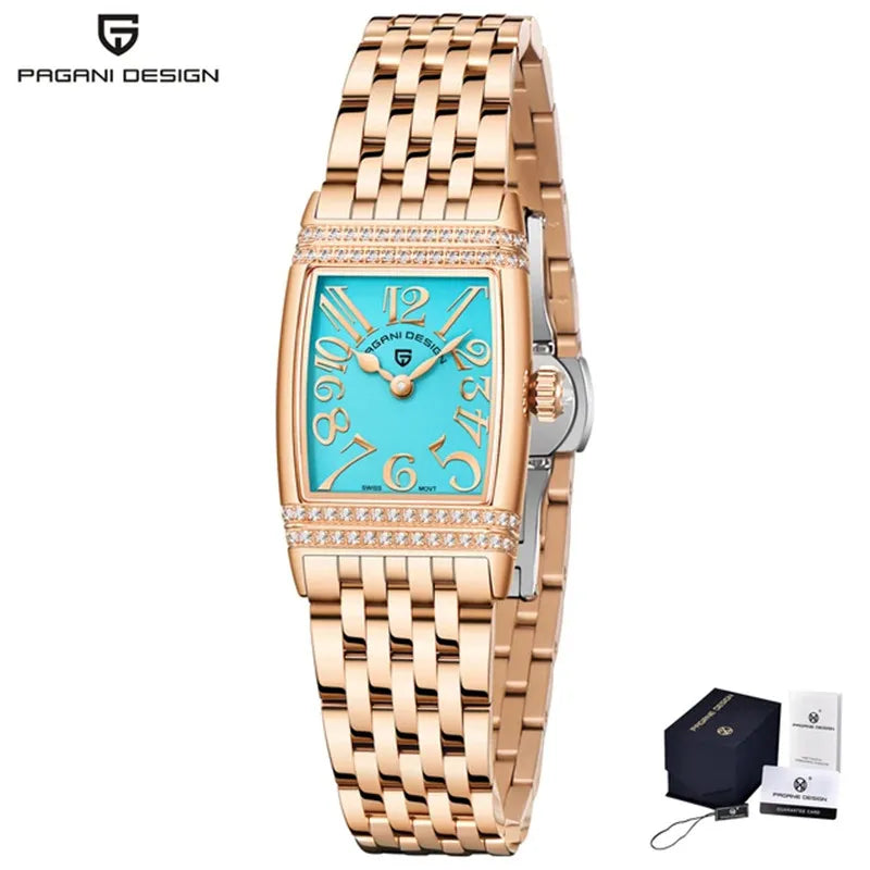 PAGANI DESIGN Luxury Fashion Women's Quartz Watch Swiss Ronda Movt Sapphire Stainless Steel Waterproof Clock Gift For Woman